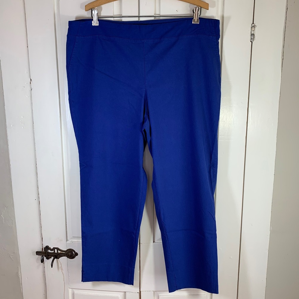 Willi Smith‎ Woman Royal Blue Stretch Crop Pants 18W Dopamine Colorful Casual